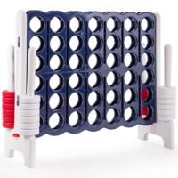 4-Op-Een-Rij Spel 4-Op-Een-Rij Bordsets met 42 Jumbo Ringen 120 x 42 x 104 cm Wit + Donkerblauw