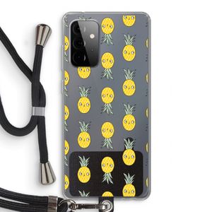 Ananas: Samsung Galaxy A72 5G Transparant Hoesje met koord
