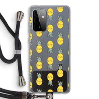 Ananas: Samsung Galaxy A72 5G Transparant Hoesje met koord