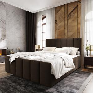 ACTIE Opberg Boxspring 180 x 200 Suede Choco - Levi - Incl. Voetbord