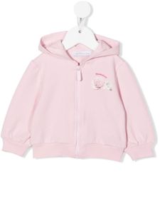 Monnalisa hoodie zippé à logo brodé - Rose