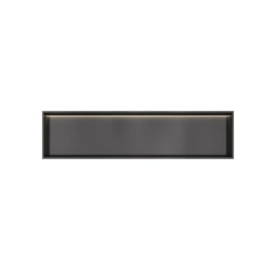 Hotbath &MORE Inbouwbox of inbouwnis - 30x120x10 - with LED IP44 - Geborsteld zwart PVD BOX120LMBP