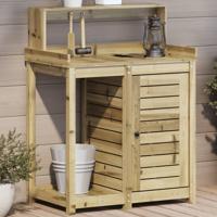 VidaXL Oppottafel met schappen 82,5x50x109,5 cm geïmpregneerd hout VidaXL Oppottafel met schappen 82,5x50x109,5 cm geïmpregneerd hout