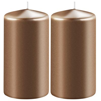 Enlightening Candles Cilinder/stompkaars - 2x - koper - D6 x H8 cm - 27 branduur