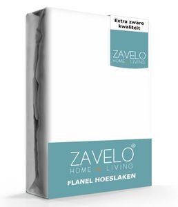 Zavelo Hoeslaken Flanel Wit-1-persoons (90x200 cm)