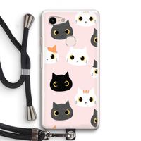 Katten: Pixel 3 Transparant Hoesje met koord