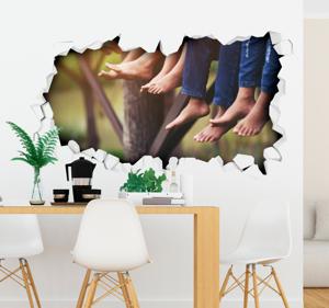 Muursticker woonkamer 3D foto gepersonaliseerd