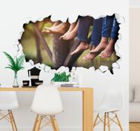 Muursticker woonkamer 3D foto gepersonaliseerd