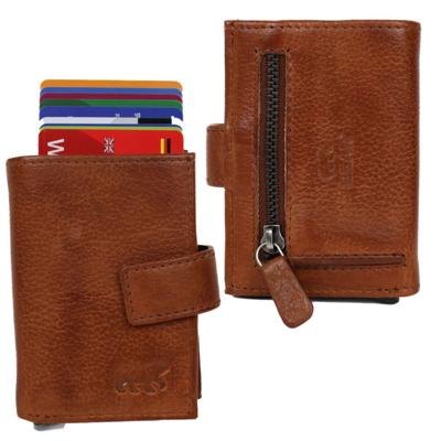 Bear Design Portemonnee met RFID XL Creditcardhouder Mo Cognac