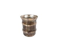 Windlicht Barrel S messing glas 10x10x12cm