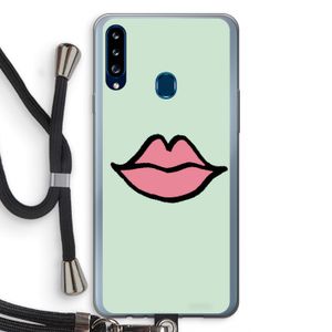 Kusje: Samsung Galaxy A20s Transparant Hoesje met koord