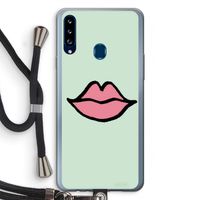Kusje: Samsung Galaxy A20s Transparant Hoesje met koord