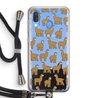 Alpacas: Samsung Galaxy A40 Transparant Hoesje met koord