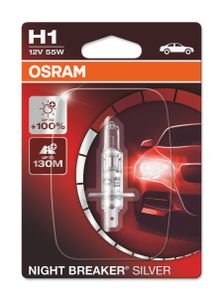 OSRAM 64150NBS Halogeenlamp Night Breaker Silver H1 55 W 12 V