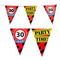 30 jaar vlaggenlijn waarschuwingsborden - 10m - plastic - feestartikelen/versiering