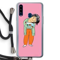 Visknuffel: Samsung Galaxy A20s Transparant Hoesje met koord
