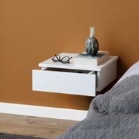 Bendt Zwevend Nachtkastje 'Grete' met 1 lade, kleur Wit