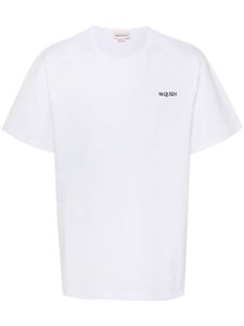 Alexander McQueen t-shirt en coton à logo brodé - Blanc