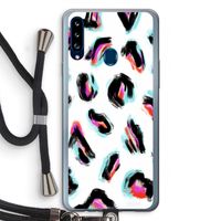 Cheetah color: Samsung Galaxy A20s Transparant Hoesje met koord