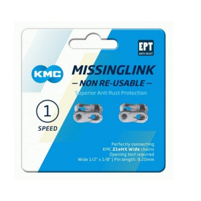 KMC schakel wide missinglink z1ehx nr ept - fietskettingslot, 2m, zwart