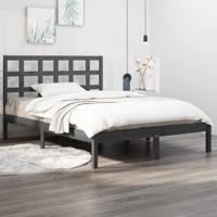 Bedframe massief hout grijs 200x200 cm