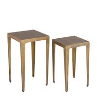 Rivva Messing Gegoten Alu Vierkante Bijzettafel Set van 2