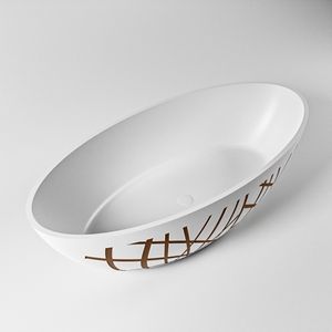 Vrijstaand bad Mondiaz Holm Design | 180x85 cm | Solid surface | Ovaal | Rust