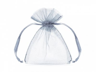 Organza zakjes zilvergrijs 7,5x10cm (10st)