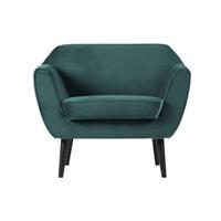 Woood Rocco Fauteuil - Velvet - Teal - thumbnail