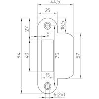 Nemef sluitplaat pa635/12 verz. rond korte lip