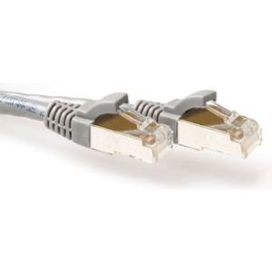 ACT Grijze 25 meter SFTP CAT6A patchkabel snagless met RJ45 connectoren