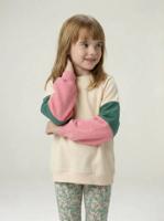 Sport sweater voor meisjes ecru