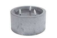 Kaars Ivar 3-pits betonkleur LED/kunststof 2xAA excl. batterij 15x15x10cm Kaars Ivar 3-pits betonkleur LED/kunststof 2xAA excl. batterij 15x15x10cm