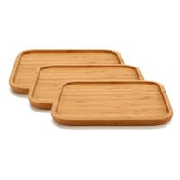 4x stuks bamboe houten broodplanken/serveerplanken vierkant 25 cm