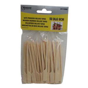 Benson Cocktail/tapas prikkers - 50x stuks - 9 cm - hout