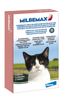 Milbemax ontworming kleine kat en kittens tot 2 kilo, 2 tbl