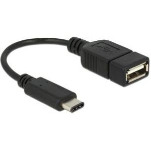 Delock 65579 Adapterkabel USB Type-C 2.0 male > USB 2.0 type A female 15cm zwart