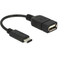 Delock 65579 Adapterkabel USB Type-C 2.0 male > USB 2.0 type A female 15cm zwart - thumbnail