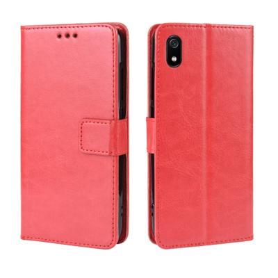 Retro Crazy Horse textuur horizontale Flip lederen case voor Xiaomi Redmi 7A met houder & kaartsleuven & fotolijstjes (rood)