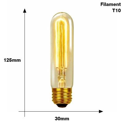 E27 40W Retro Edison gloeilamp gloeidraad Vintage ampul gloeilamp AC 220V(T10 Filament)