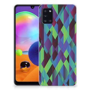 Samsung Galaxy A31 TPU Hoesje Abstract Green Blue