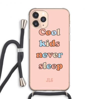Cool Kids Never Sleep: iPhone 11 Pro Max Transparant Hoesje met koord