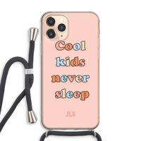Cool Kids Never Sleep: iPhone 11 Pro Max Transparant Hoesje met koord