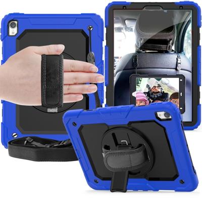 Schokbestendige kleurrijke silicagel + PC beschermende case voor iPad Pro 11 inch (2018) met houder & schouderriem & hand riem & pen sleuf (blauw)