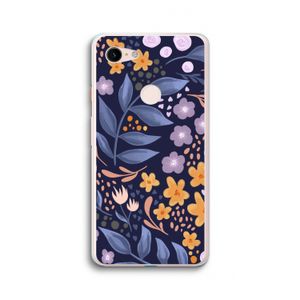 Flowers with blue leaves: Google Pixel 3 XL Transparant Hoesje