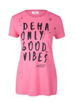 Shirt ronde hals 100% katoen Van DEHA pink - thumbnail