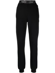 Philipp Plein pantalon de jogging à taille à logo - Noir