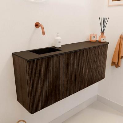 Toiletmeubel Mondiaz Joya | 101.6 cm | Meubelkleur Walnut | Faye wastafel Urban Links | Zonder kraangat(en)