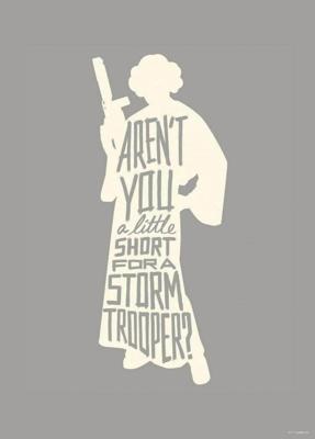 Kunstdruk Star Wars Silhouette Quotes Leia 50x70cm
