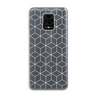 Zwart-witte kubussen: Xiaomi Redmi Note 9 Pro Transparant Hoesje Zwart-witte kubussen: Xiaomi Redmi Note 9 Pro Transparant Hoesje